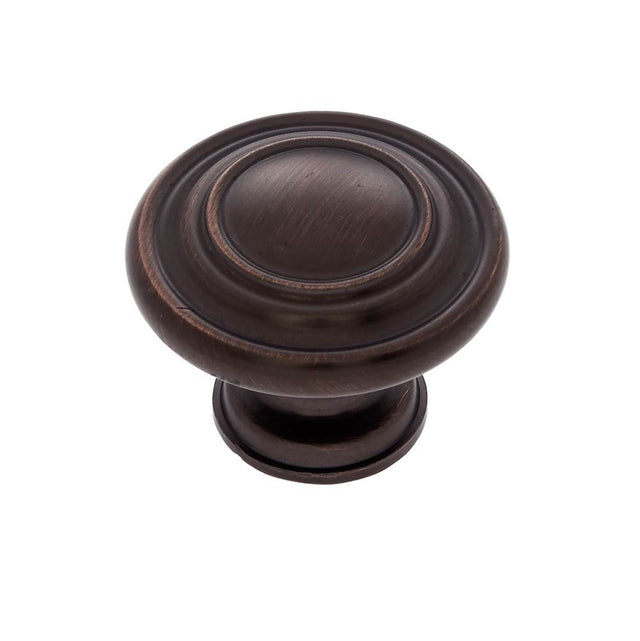 JVJ Hardware - Vintage Collection Old World Bronze Finish1-1/4'' Ringed Knob, Composition Zamac - Old World Bronze