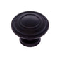 JVJ Hardware - Vintage Collection Matte Black Finish 1-1/4'' Ringed Knob, Composition Zamac - Matte Black