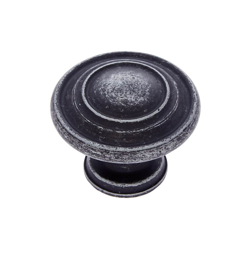 JVJ Hardware - Lone Star Collection Iron Finish 1-1/4'' Ringed Knob, Composition Zamac - Iron