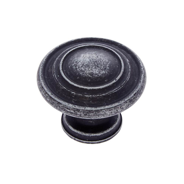 JVJ Hardware - Lone Star Collection Iron Finish 1-1/4'' Ringed Knob, Composition Zamac - Iron