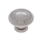 JVJ Hardware - Vintage Collection Satin Nickel Finish 1-1/4'' Ringed Knob, Composition Zamac - Satin Nickel
