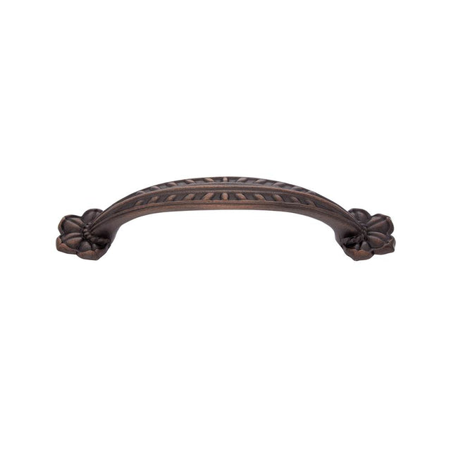 JVJ Hardware - Vintage Collection Old World Bronze Finish 96 mm c/c (4-15/16'' OA) Leafed Edge Pull, Composition Zamac - Old World Bronze