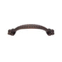 JVJ Hardware - Vintage Collection Old World Bronze Finish 96 mm c/c (4-15/16'' OA) Leafed Edge Pull, Composition Zamac - Old World Bronze
