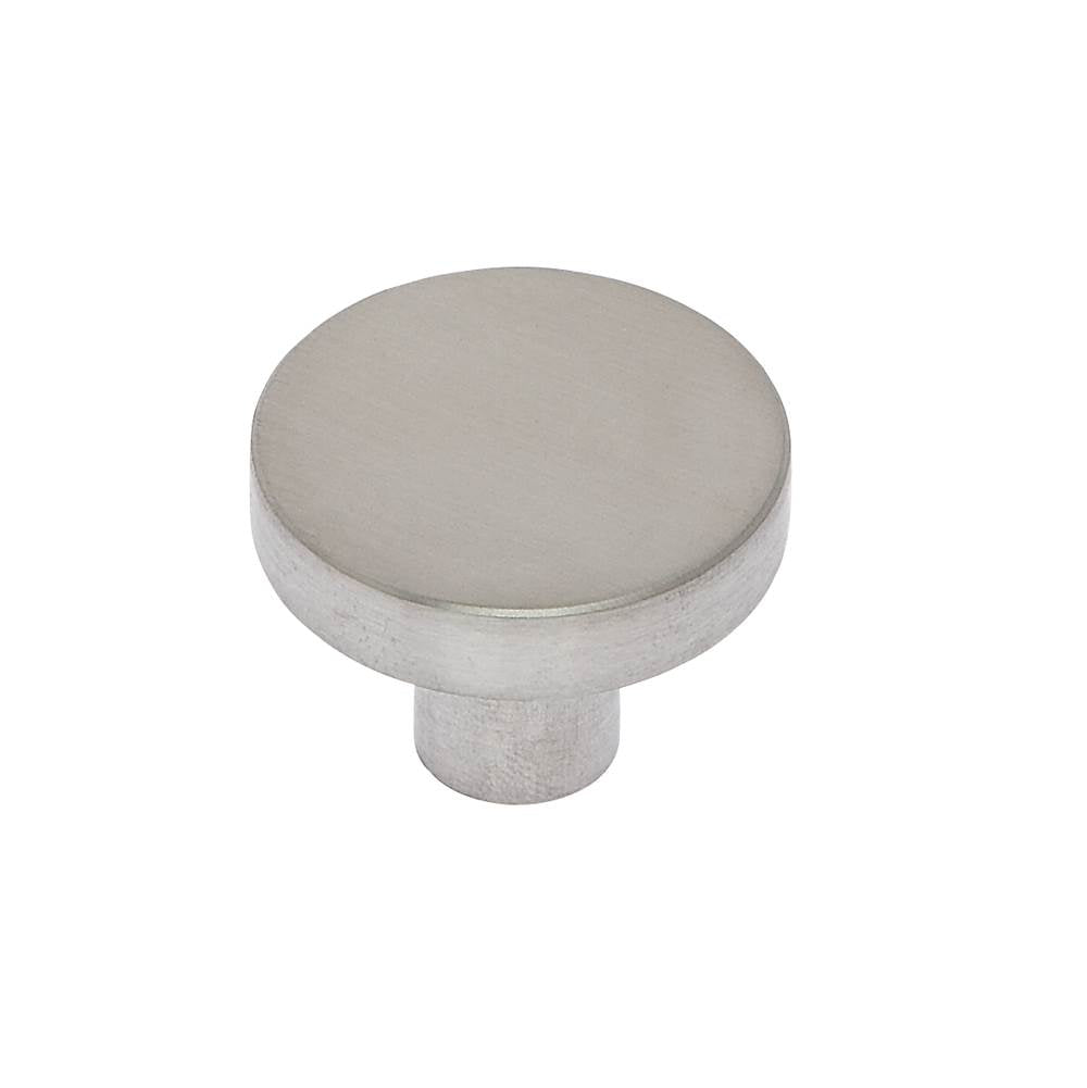 JVJ Hardware - Palermo II Collection Stainless Steel Finish  1- 1/4'' Modern Flat Top Knob, Composition Stainless Steel - Stainless Steel