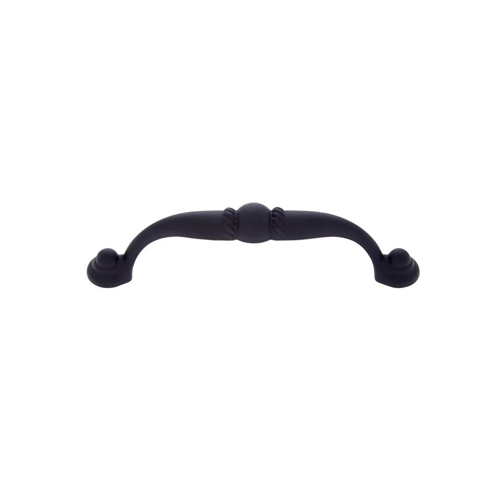 JVJ Hardware - Vintage Collection Matte Black Finish 96 mm c/c (4-5/16'' OA) Pull w/Bead and Beaded Foot, Composition Zamac - Matte Black