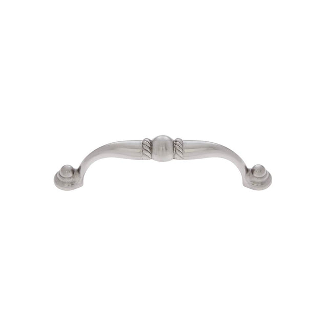 JVJ Hardware - Vintage Collection Satin Nickel Finish 96 mm c/c (4-5/16'' OA) Pull w/Bead and Beaded Foot, Composition Zmac - Satin Nickel