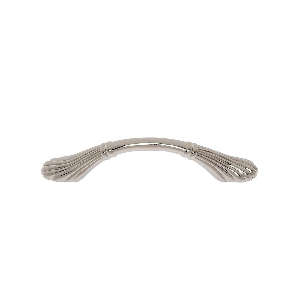 JVJ Hardware - Vintage Collection Polished Nickel Finish Pull 96 mm c/c (5'' OA) Scalloped Footed Pull, Composition Zamac - Polished Nickel