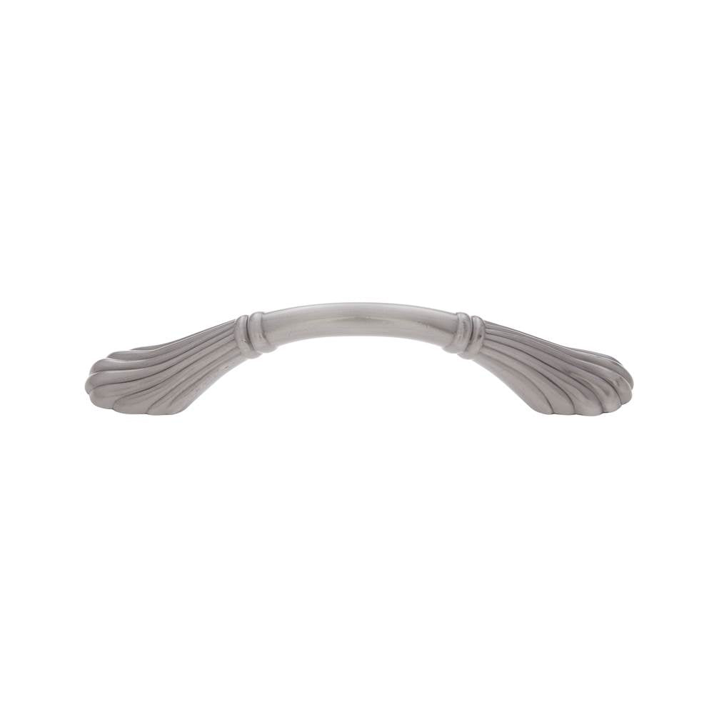 JVJ Hardware - Vintage Collection Satin Nickel Finish 96 mm c/c (5'' OA) Scalloped Footed Pull, Composition Zamac - Satin Nickel