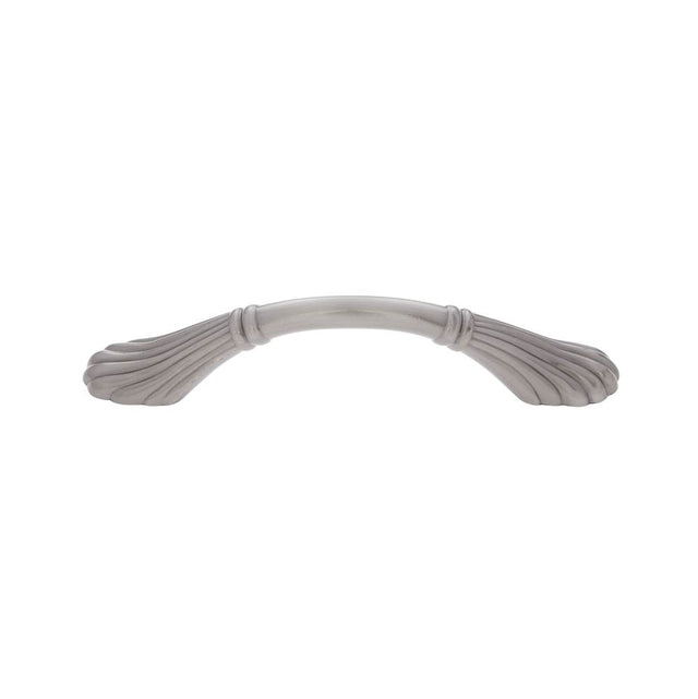 JVJ Hardware - Vintage Collection Satin Nickel Finish 96 mm c/c (5'' OA) Scalloped Footed Pull, Composition Zamac - Satin Nickel