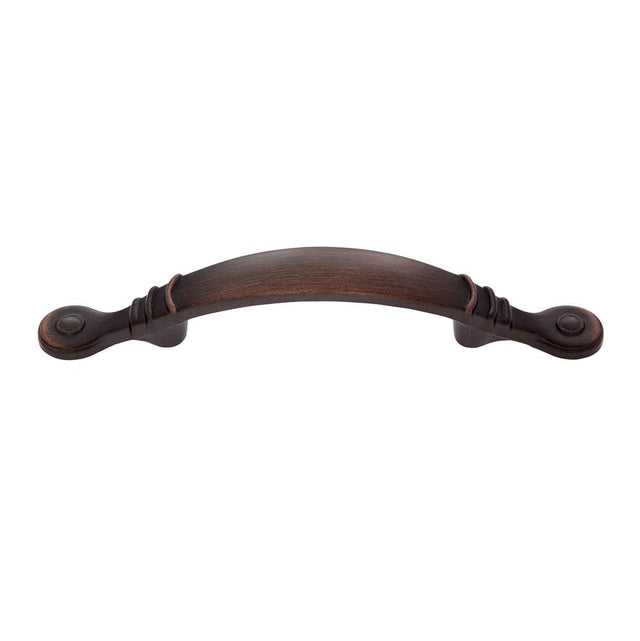 JVJ Hardware - Vintage Collection Old World Bronze Finish 3'' c/c (5-1/2'' OA) Footed Pull w/Circles, Composition Zamac - Old World Bronze