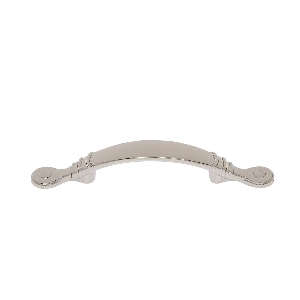 JVJ Hardware - Vintage Collection Polished Nickel Finish 3'' c/c  (5-1/2'' OA) Footed Pull w/Circles, Composition Zamac - Polished Nickel