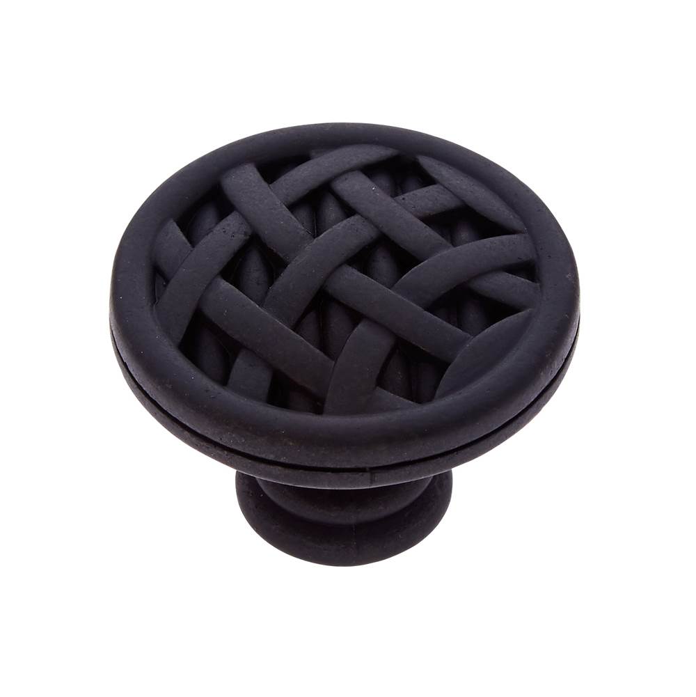JVJ Hardware - Vintage Collection Oil Rubbed Bronze Finish 1-1/2'' Crisscross Knob, Composition Zamac - Oil Rubbed Bronze