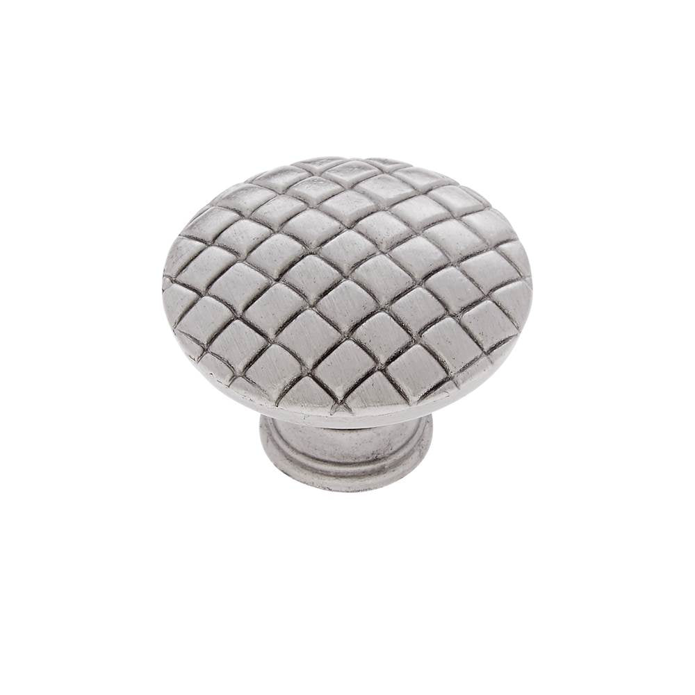 JVJ Hardware - Vintage Collection Satin Nickel Finish Knob 1-3/16'', Composition Zamac - Satin Nickel
