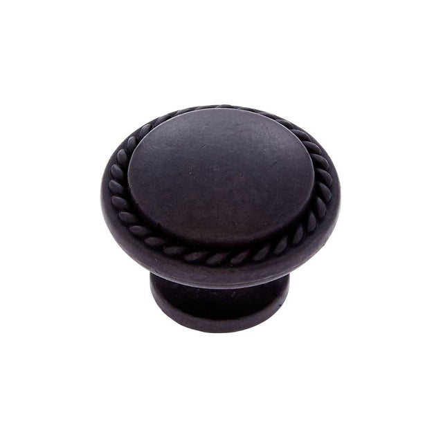 JVJ Hardware - Vintage Collection Oil Rubbed Bronze Finish Rope-Edged Knob 1-1/4'', Composition Zamac - Oil Rubbed Bronze