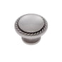 JVJ Hardware - Vintage Collection Satin Nickel Finish Rope-Edged Knob 1-1/4'', Composition Zamac - Satin Nickel