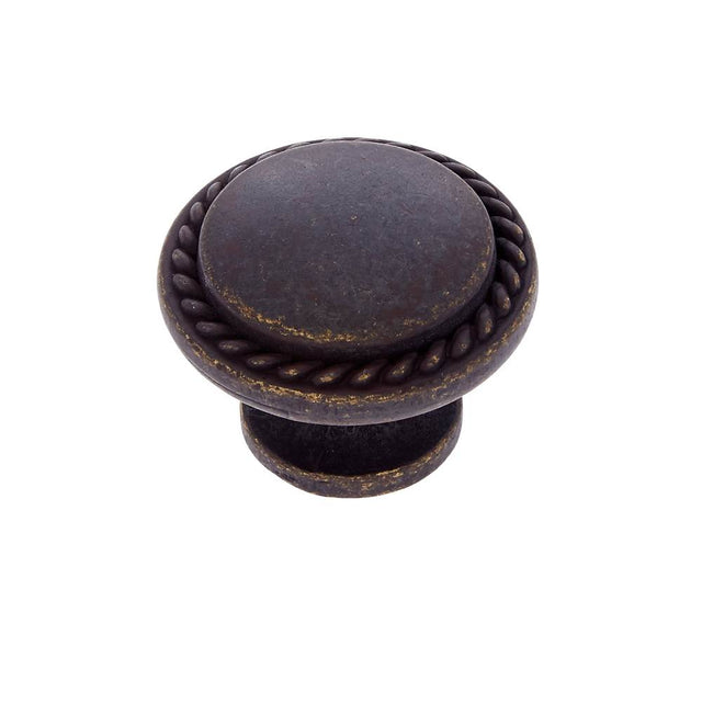 JVJ Hardware - Lone Star Collection Rust Finish Rope-Edged Knob 1-1/4'', Composition Zamac - Iron
