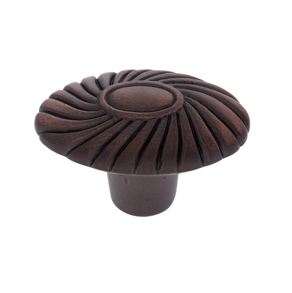 JVJ Hardware - Vintage Collection Old World Bronze Finish Oval Knob 1-9/16'', Composition Zamac - Old World Bronze