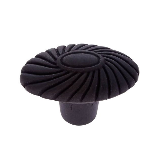JVJ Hardware - Vintage Collection Oil Rubbed Bronze Finish Oval Knob 1-9/16'', Composition Zamac - Oil Rubbed Bronze