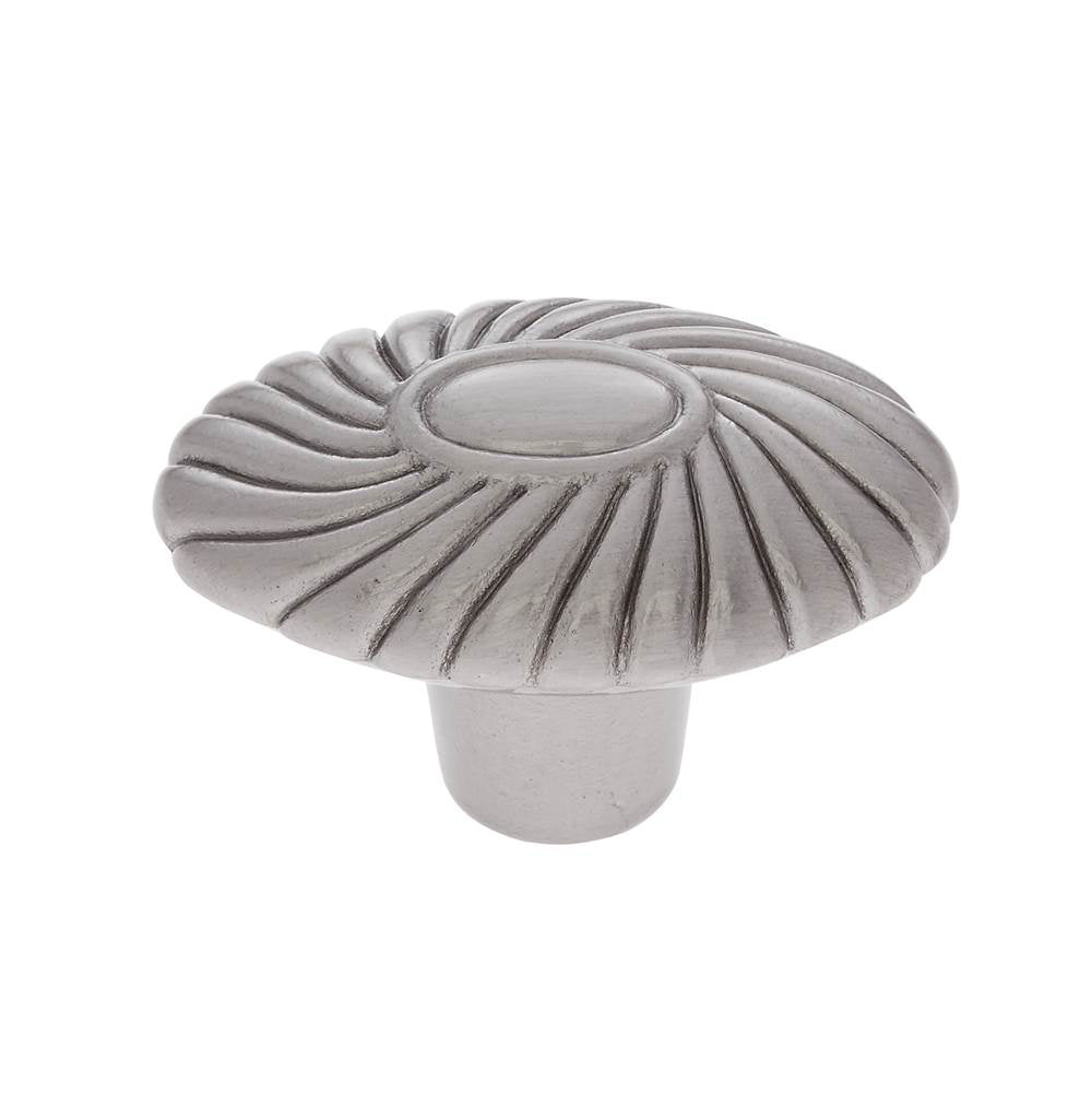 JVJ Hardware - Vintage Collection Satin Nickel Finish Oval Knob 1-9/16'', Composition Zamac - Satin Nickel
