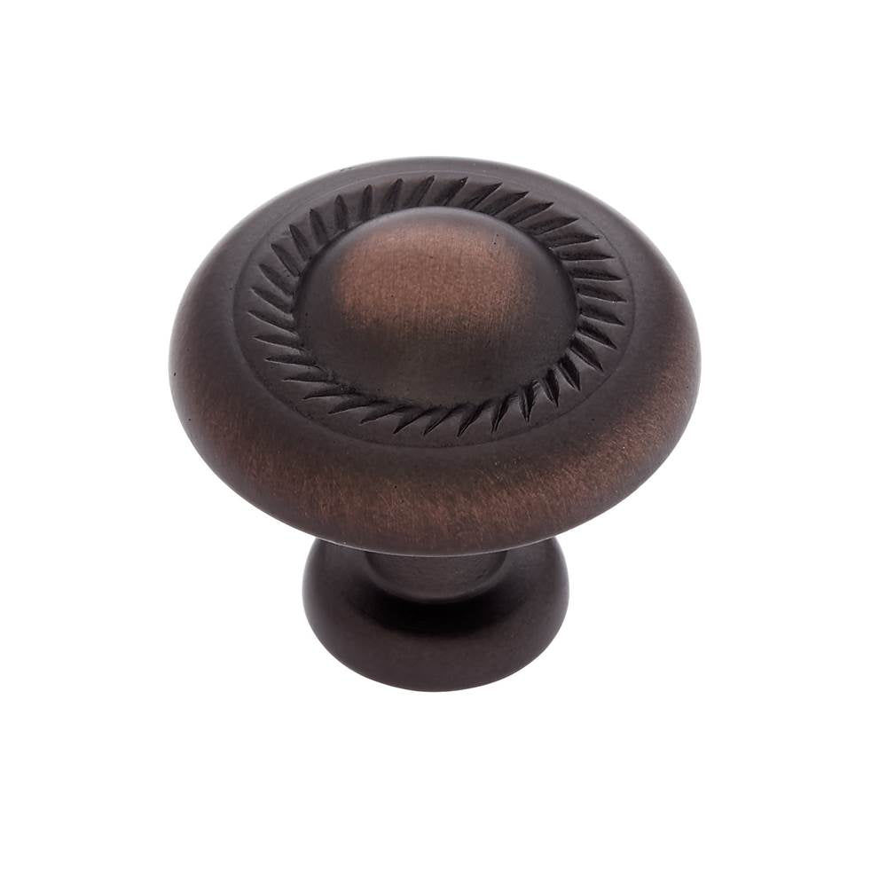 JVJ Hardware - Vintage Collection Old World Bronze Finish 1-1/4'' Rope Knob, Composition Zamac - Old World Bronze