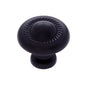 JVJ Hardware - Vintage Collection Matte Black Finish 1-1/4'' Rope Knob, Composition Zamac - Matte Black