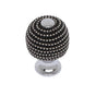 JVJ Hardware - Medieval Collection Polished Chrome Finish 28mm Black and Chrome Beaded Knob, Composition Steel/Solid Brass - Polished Chrome