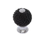 JVJ Hardware - Medieval Collection Polished Chrome Finish 28mm Black Chain Maille Knob, Composition Aluminum/Solid Brass - Polished Chrome