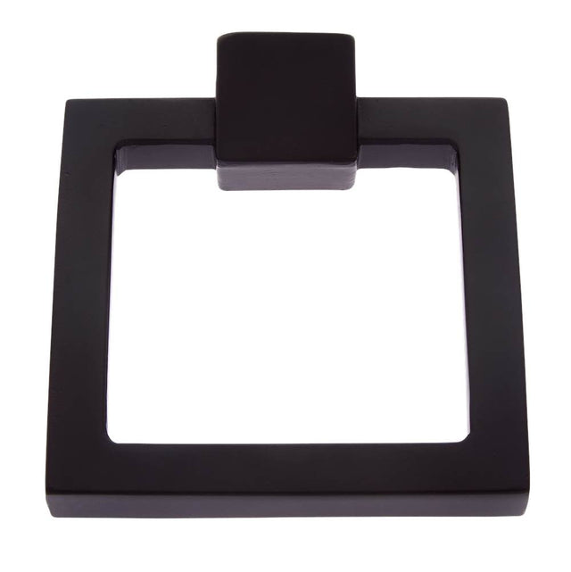JVJ Hardware - Sterling Collection Matte Black Finish 80 mm  Square Ring Pull, Composition Solid Brass - Matte Black