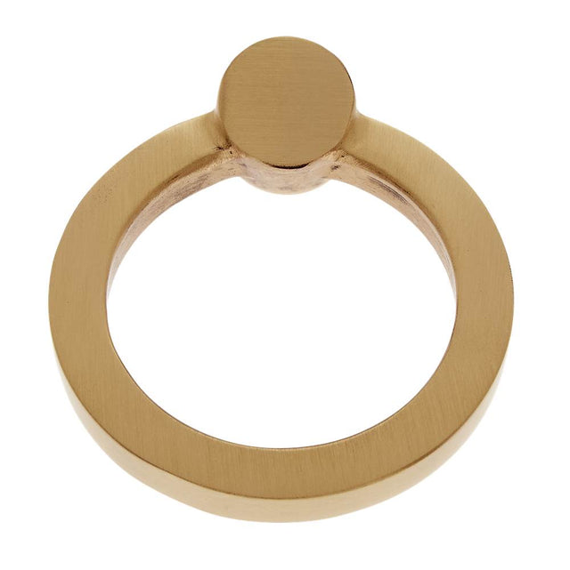 JVJ Hardware - Sterling Collection Satin Brass Finish 80 mm Round Ring Pull, Composition Brass - Satin Brass