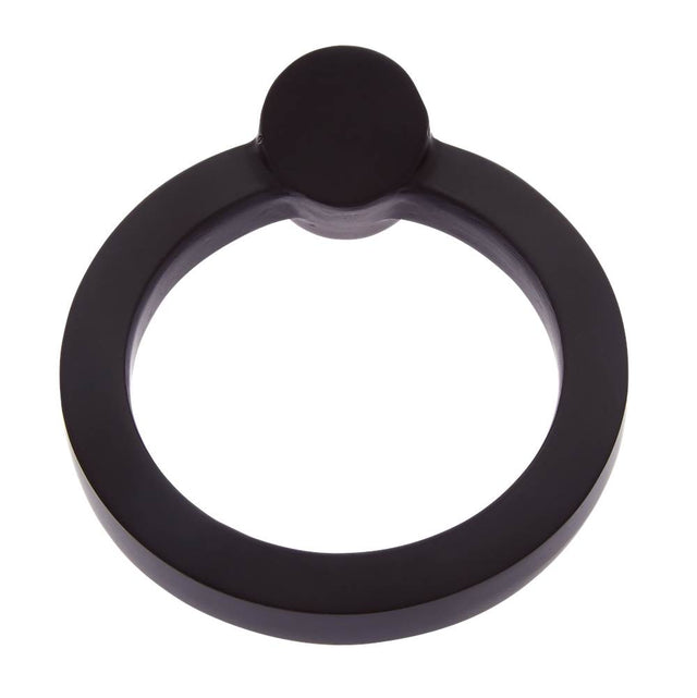 JVJ Hardware - Sterling Collection Matte Black Finish 80 mm Round Ring Pull, Composition Solid Brass - Matte Black
