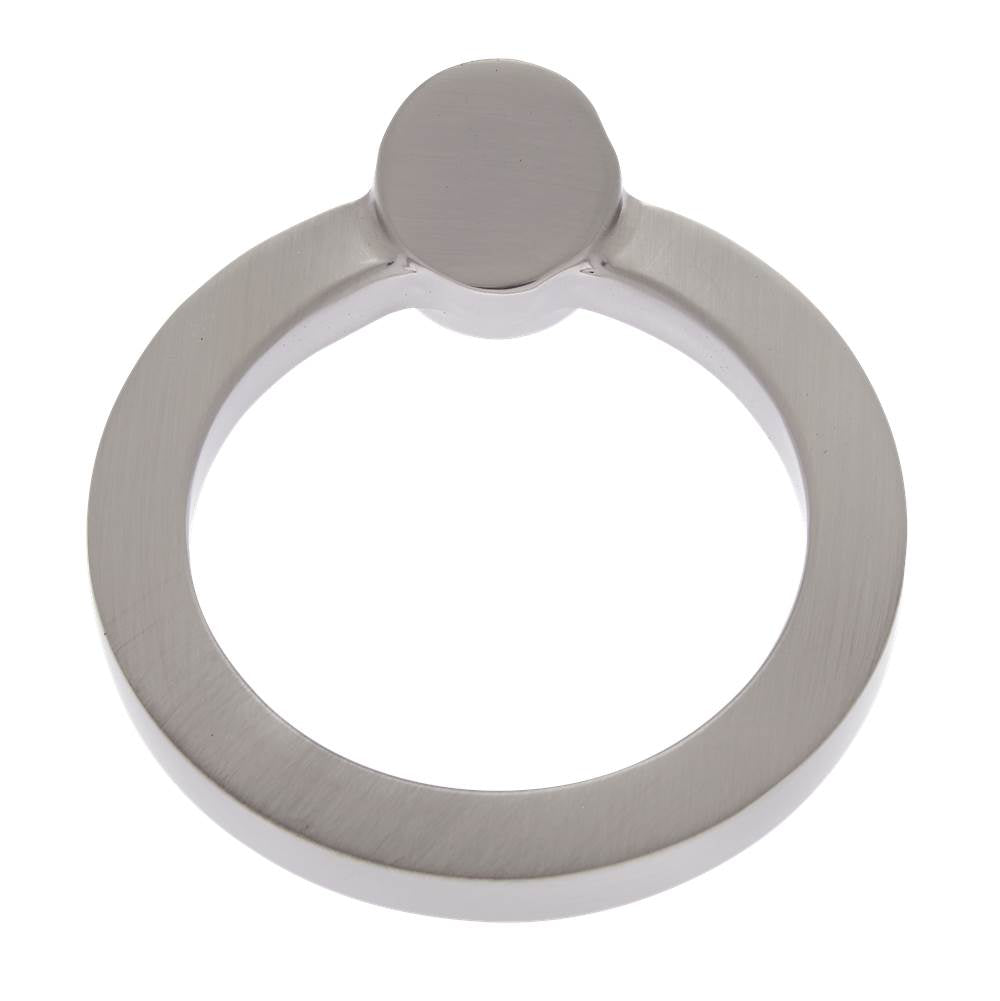JVJ Hardware - Sterling Collection Satin Nickel Finish 80 mm Round Ring Pull, Solid Brass - Satin Nickel
