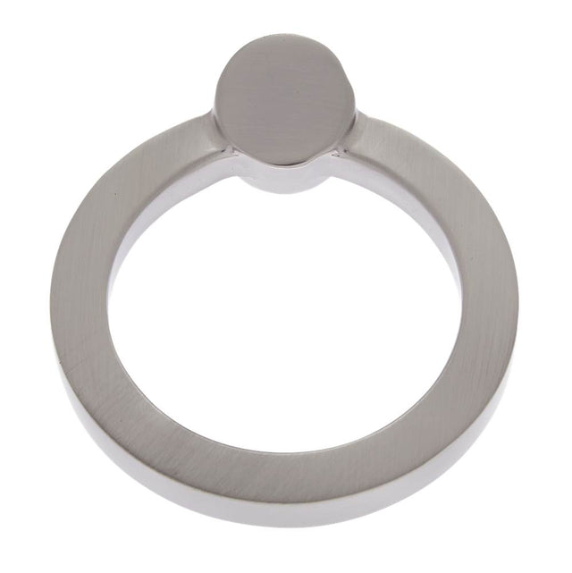 JVJ Hardware - Sterling Collection Satin Nickel Finish 80 mm Round Ring Pull, Solid Brass - Satin Nickel