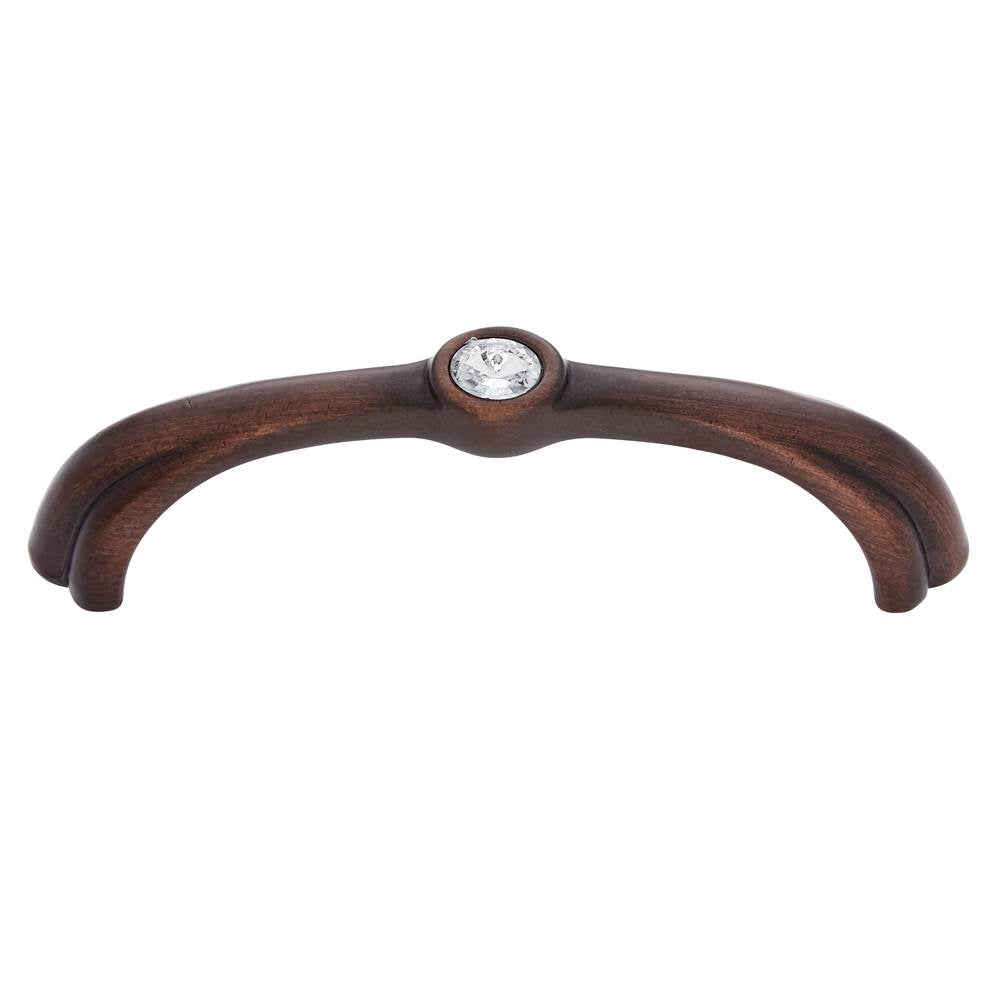 JVJ Hardware - Classic Collection Old World Bronze Finish 96 mm c/c Pull with Acrylic Inset, Composition Zamac - Old World Bronze
