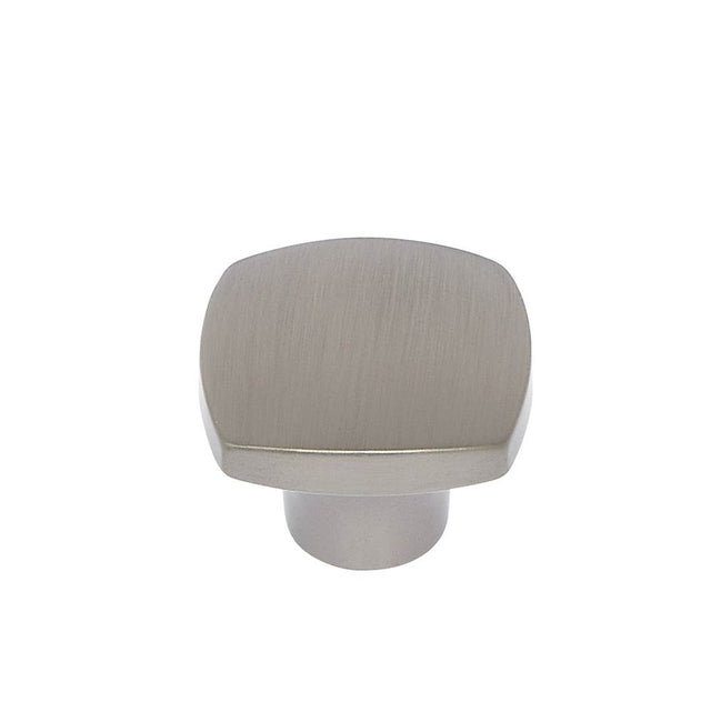 JVJ Hardware - Teres Collection Satin Nickel Finish 30 mm Square Knob With Rounded Edges, Composition Zamac - Satin Nickel