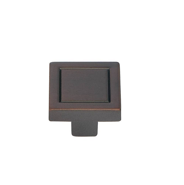 JVJ Hardware - Minimalista Collection Old World Bronze Finish 24 mm Square Knob, Composition Zamac - Old World Bronze