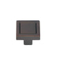 JVJ Hardware - Minimalista Collection Old World Bronze Finish 24 mm Square Knob, Composition Zamac - Old World Bronze