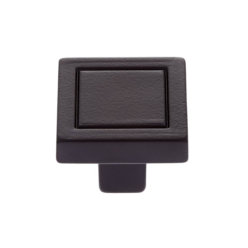 JVJ Hardware - Minimalista Collection Matte Black Finish 24 mm Square Knob, Composition Zamac - Matte Black