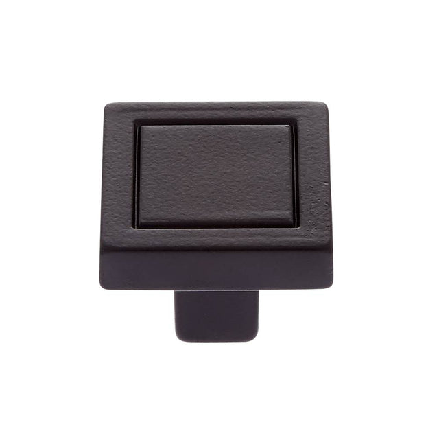 JVJ Hardware - Minimalista Collection Matte Black Finish 24 mm Square Knob, Composition Zamac - Matte Black