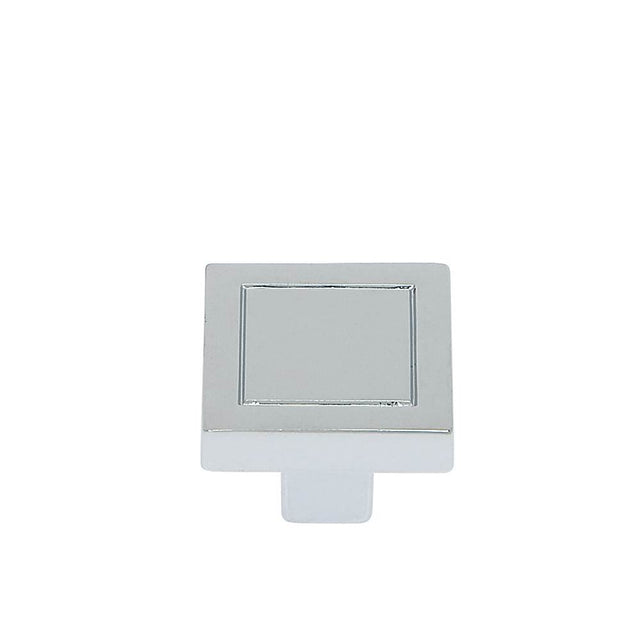 JVJ Hardware - Minimalista Collection Polished Chrome Finish 24 mm Square Knob, Composition Zamac - Polished Chrome