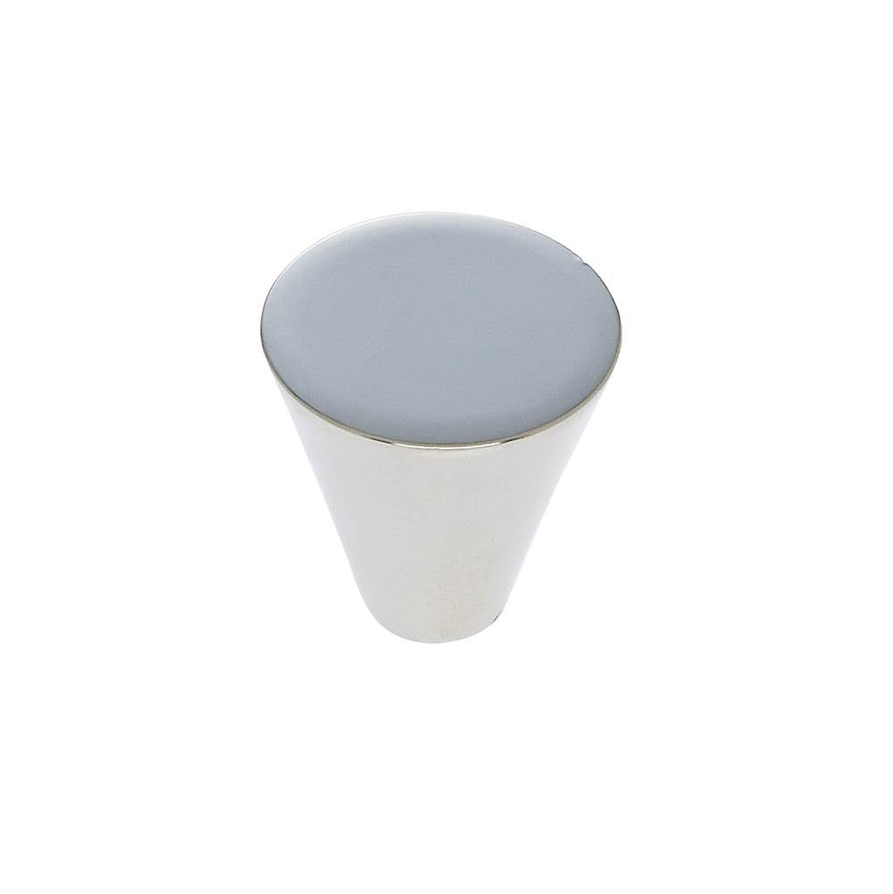 JVJ Hardware - Aster Collection Polished Nickel Finish 25 mm Conical Knob, Composition Zamac - Polished Nickel