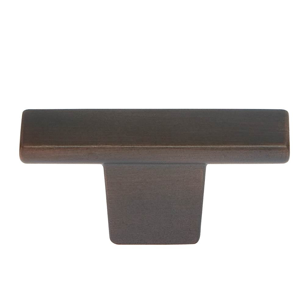 JVJ Hardware - Minimalista Collection Old World Bronze Finish 52 mm X 12 mm Squared ''T'' Knob, Composition Zamac - Old World Bronze