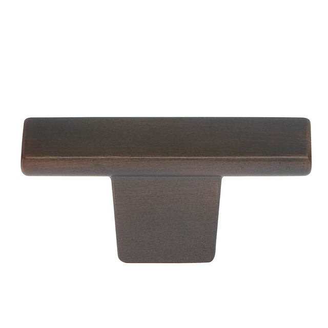 JVJ Hardware - Minimalista Collection Old World Bronze Finish 52 mm X 12 mm Squared ''T'' Knob, Composition Zamac - Old World Bronze