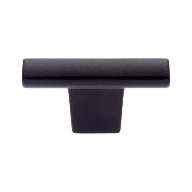 JVJ Hardware - Minimalista Collection Matte Black Finish 52 mm X 12 mm Squared ''T'' Knob, Composition Zamac - Matte Black