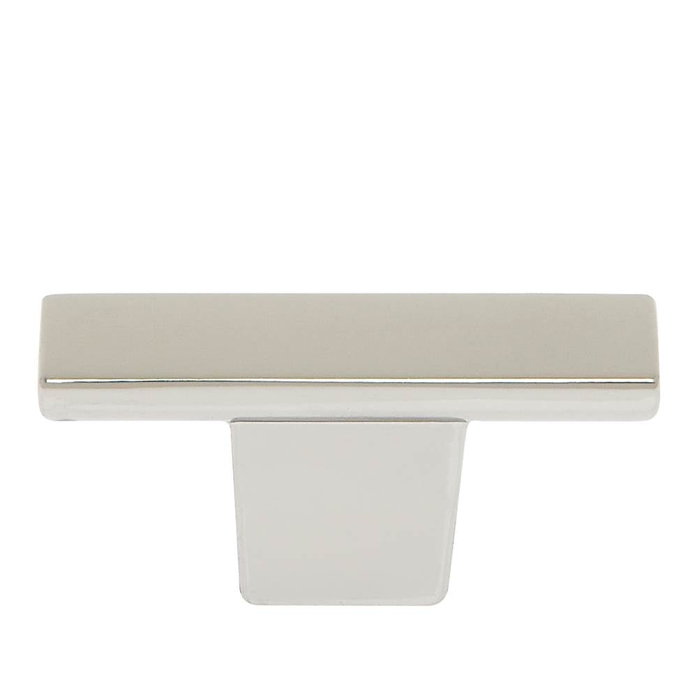 JVJ Hardware - Minimalista Collection Polished Nickel Finish 52 mm X 12 mm Squared ''T'' Knob, Composition Zamac - Polished Nickel