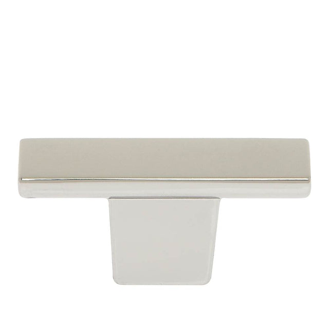 JVJ Hardware - Minimalista Collection Polished Nickel Finish 52 mm X 12 mm Squared ''T'' Knob, Composition Zamac - Polished Nickel