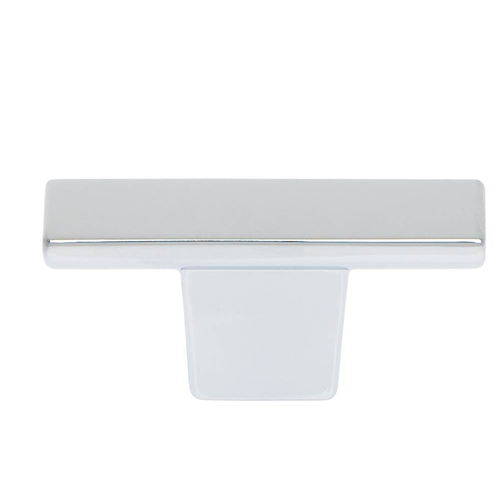 JVJ Hardware - Minimalista Collection Polished Chrome Finish 52 mm X 12 mm Squared ''T'' Knob, Composition Zamac - Polished Chrome
