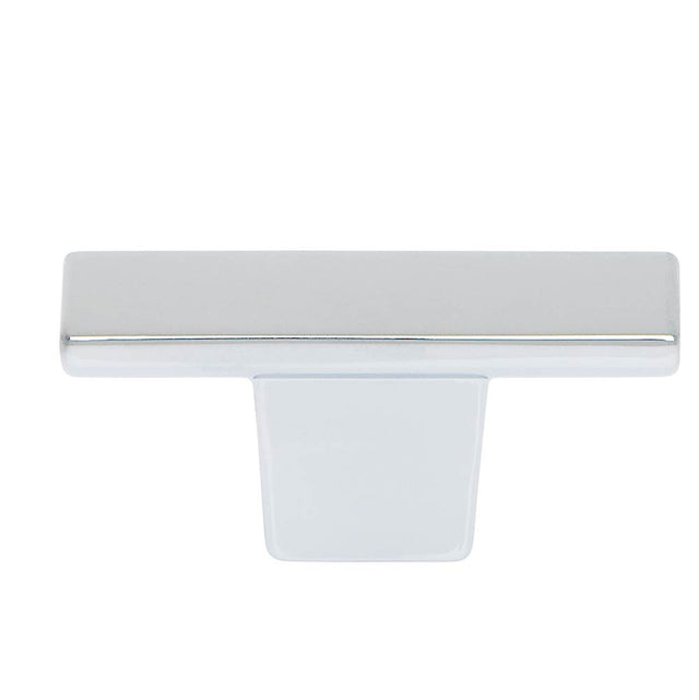 JVJ Hardware - Minimalista Collection Polished Chrome Finish 52 mm X 12 mm Squared ''T'' Knob, Composition Zamac - Polished Chrome