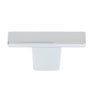 JVJ Hardware - Minimalista Collection Polished Chrome Finish 52 mm X 12 mm Squared ''T'' Knob, Composition Zamac - Polished Chrome