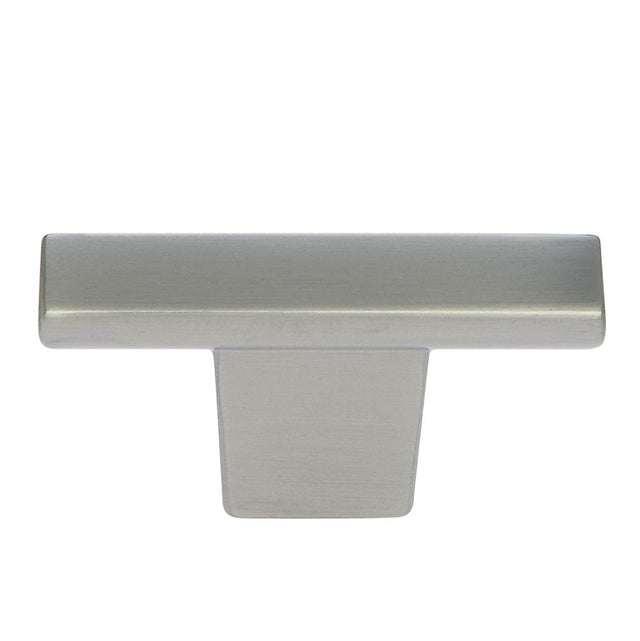 JVJ Hardware - Minimalista Collection Satin Nickel Finish 52 mm X 12 mm Squared ''T'' Knob, Composition Zamac - Satin Nickel