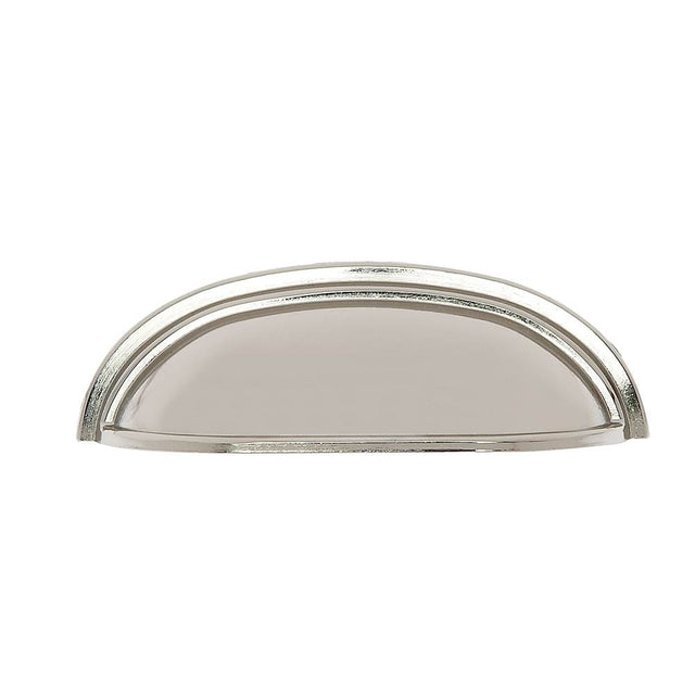JVJ Hardware - Vintage Collection Polished Nickel Finish 3'' c/c Cup Pull w/Step, Composition Zamac - Polished Nickel